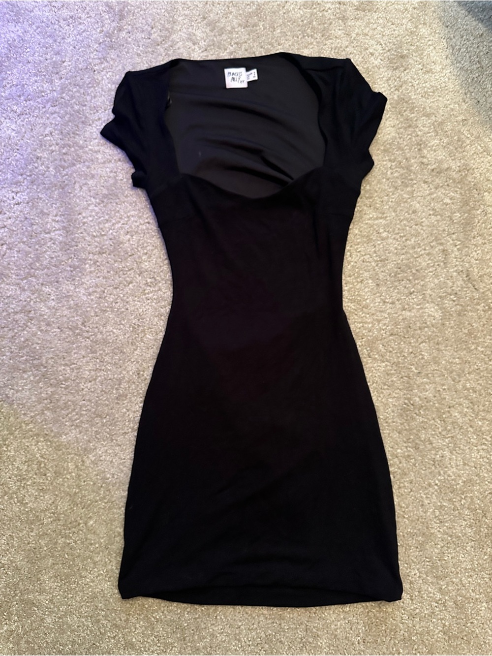Princess Polly Black Short-Sleeve Mini Dress